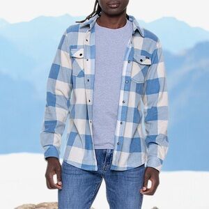 O’Neill Men’s Arctic Check Warm Fleece Shirt Jacket Snap Front Sz M